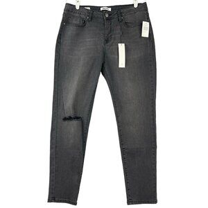 NWT‎ VIGOSS Women's Black Distressed Denim Jeans Size 32 Marley Mid Rise Skinny